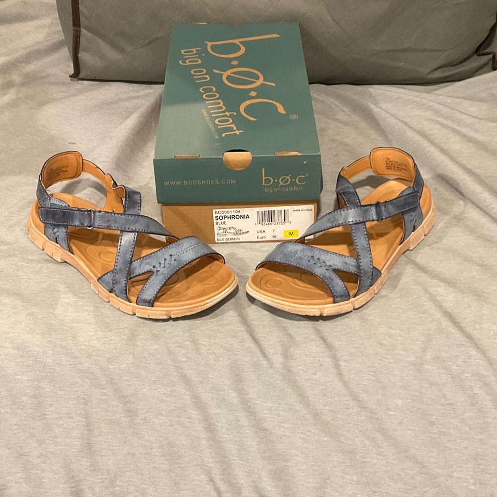 b.o.c. Blue Cross-Strap Sandals